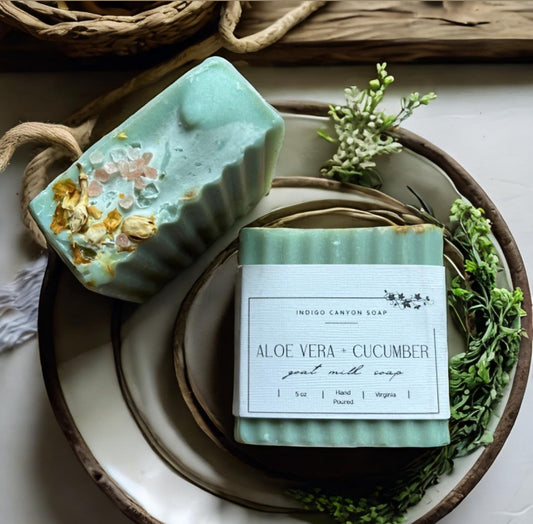 aloe vera + cucumber handmade goat milk soap