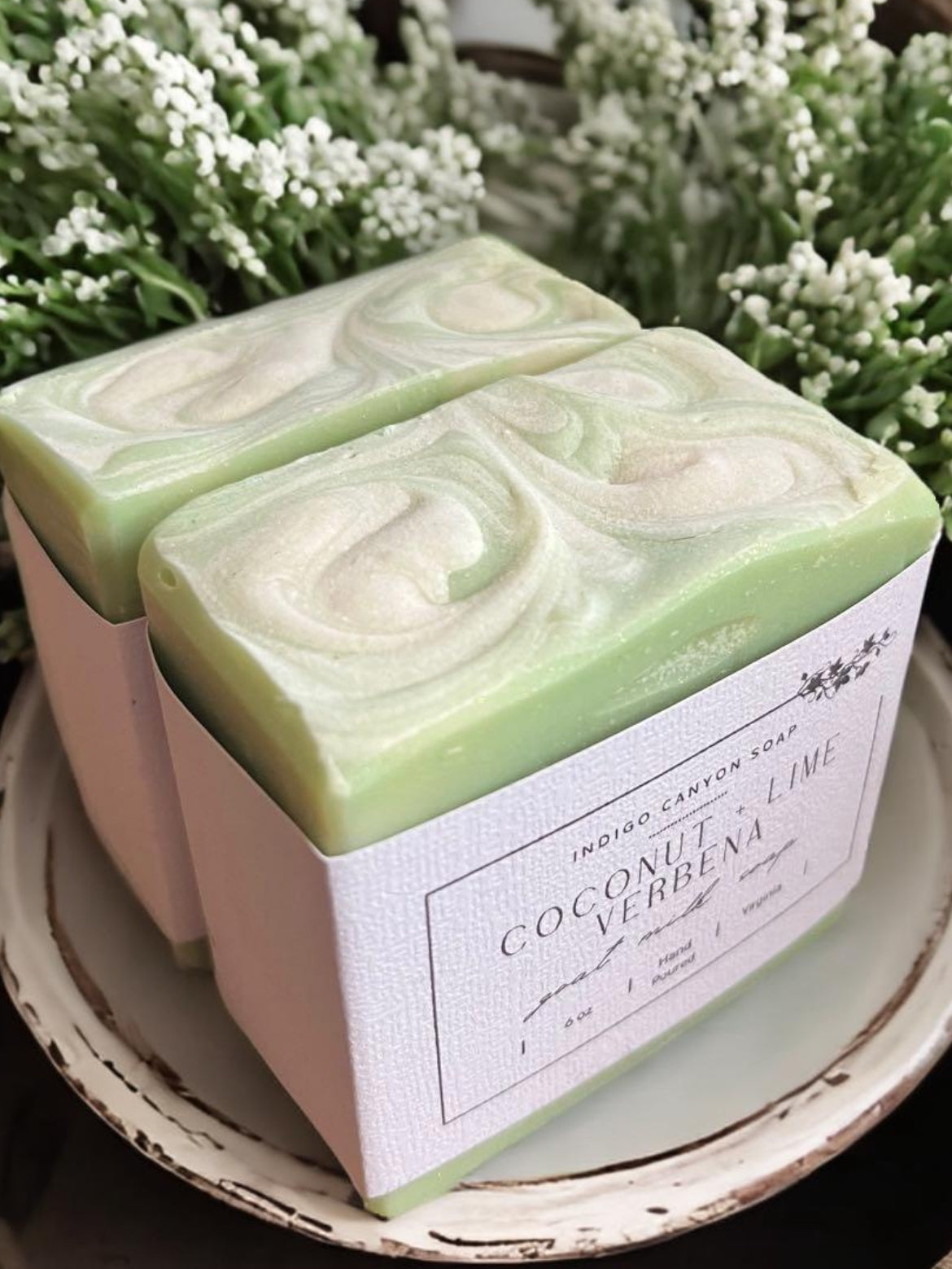 Coconut Lime Natural Handmade Artisan Soap side view