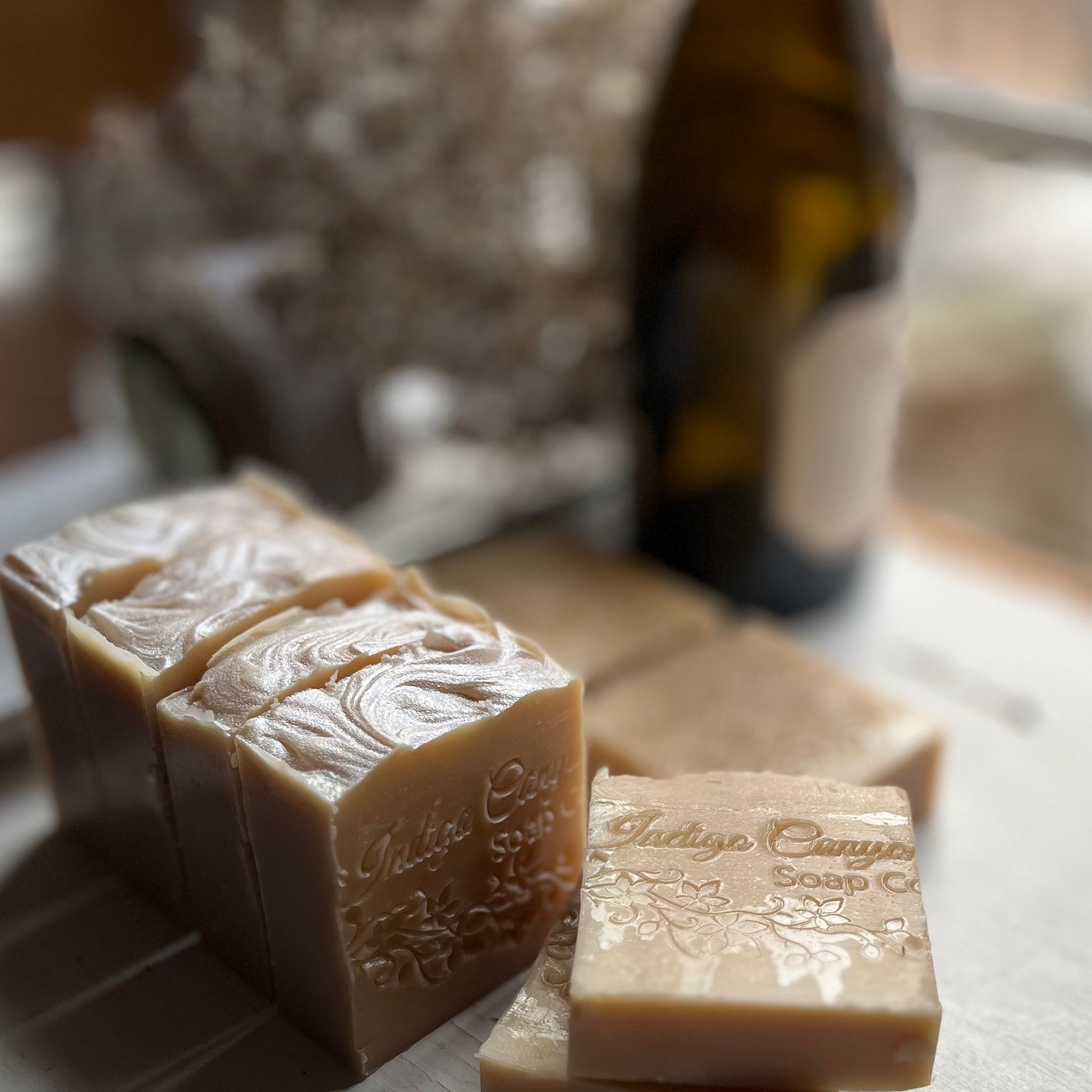 Frosted Lager Beer Soap homemade natural soap side angle