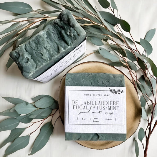 Eucalyptus + Mint handmade artisan soap top