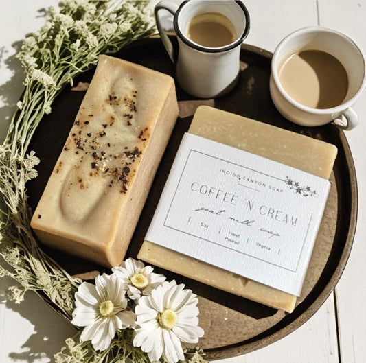 Coffee & Cream Natural Fragrance Free Artisan Goat Milk Soap top view